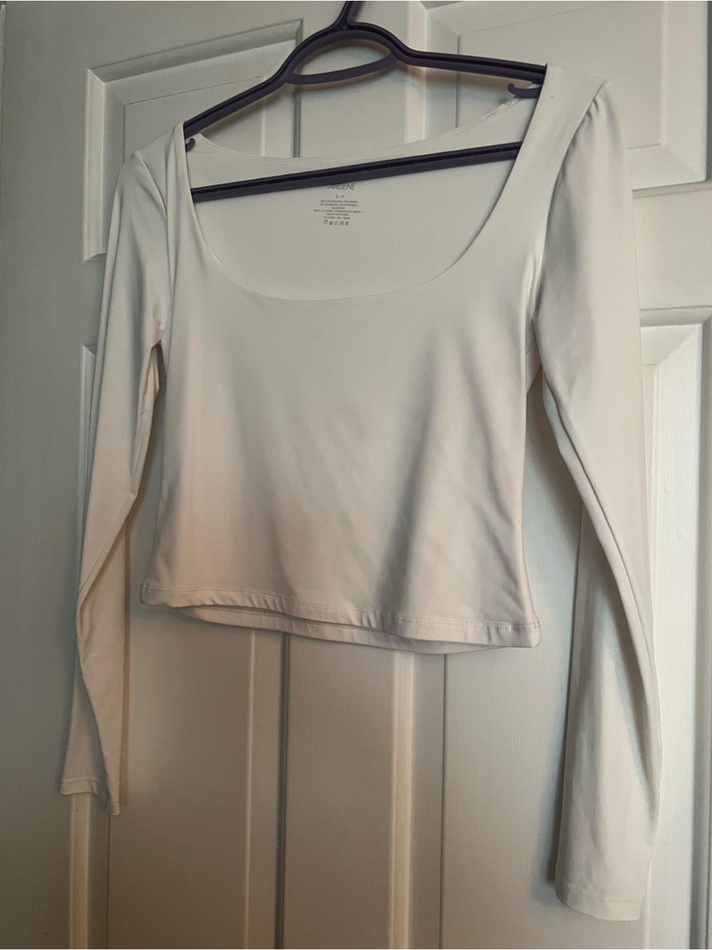 Ardene White Scoop Neck Long Sleeve Top